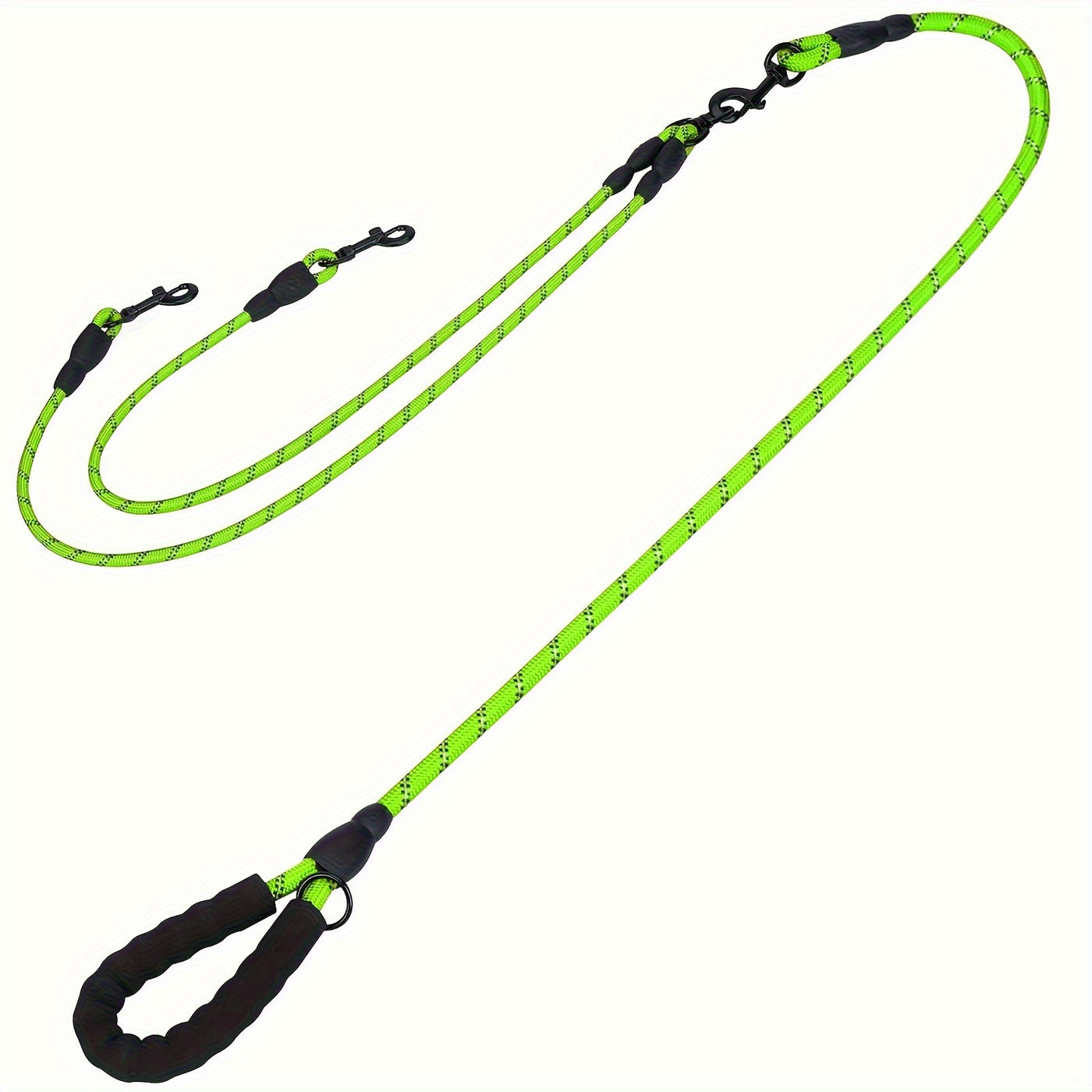 Dual Dog Leash 360° Tangle-Free with Shock Absorber & Reflective Nylon – 78-Inch Double Dog Walking Leash for Two Dogs, Ergonomic Foam Handle, 7 Colors, Small Medium Large Dogs