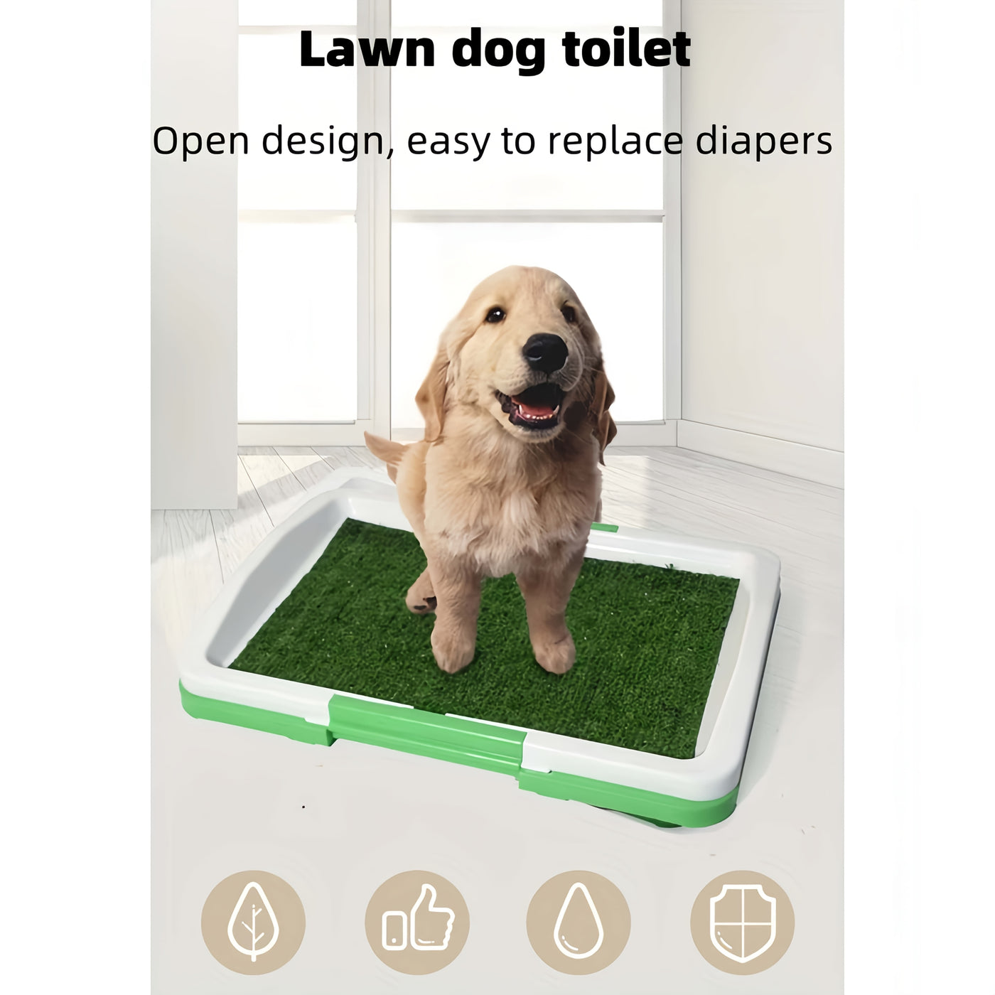 Dog Potty Training Mat with Artificial Grass Non-Slip Tray Splash-Proof Indoor Puppy Potty Box Odor-Free Dog Pee Mat for Home Travel Camping
