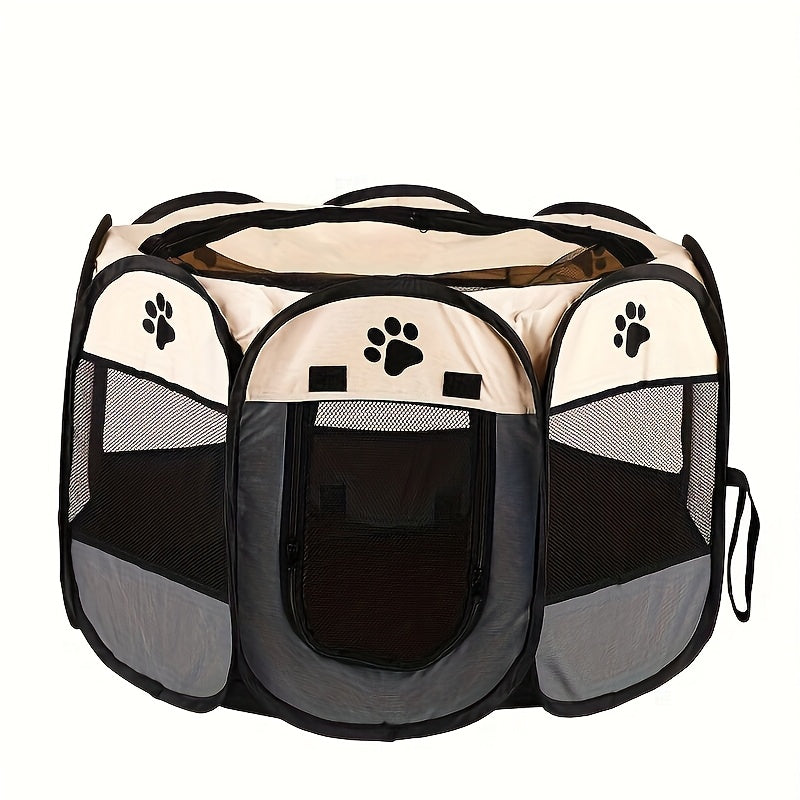 Foldable Octagonal Pet Enclosure Tent – Oxford Scratch-Resistant Dog & Cat Kennel, Playpen & Maternity Room for Indoor Use