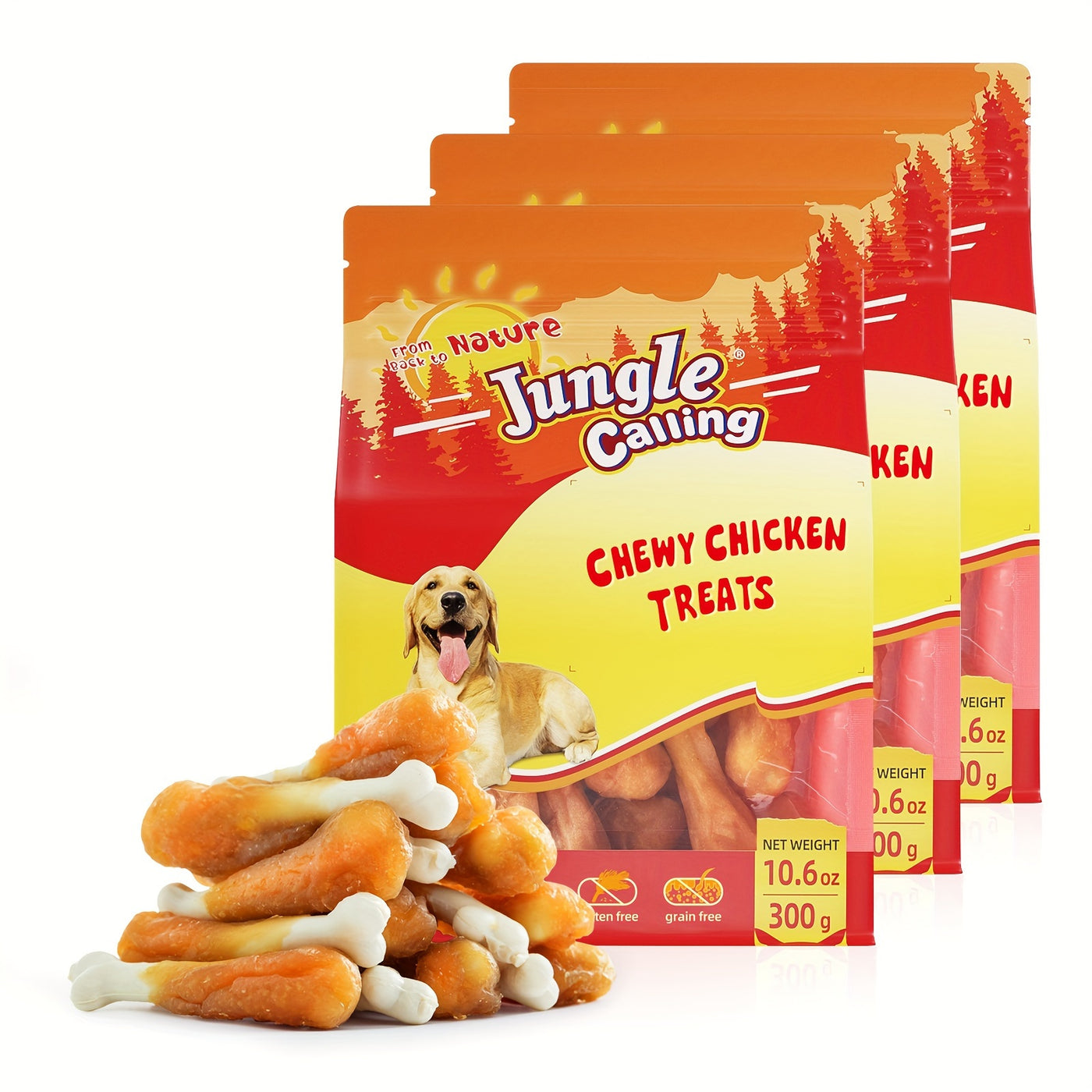 Chewy Chicken Dog Treats Rawhide Free Real Chicken Calcium Bone Cleans Teeth Freshens Breath Natural Dog Training Treat 21oz 31oz