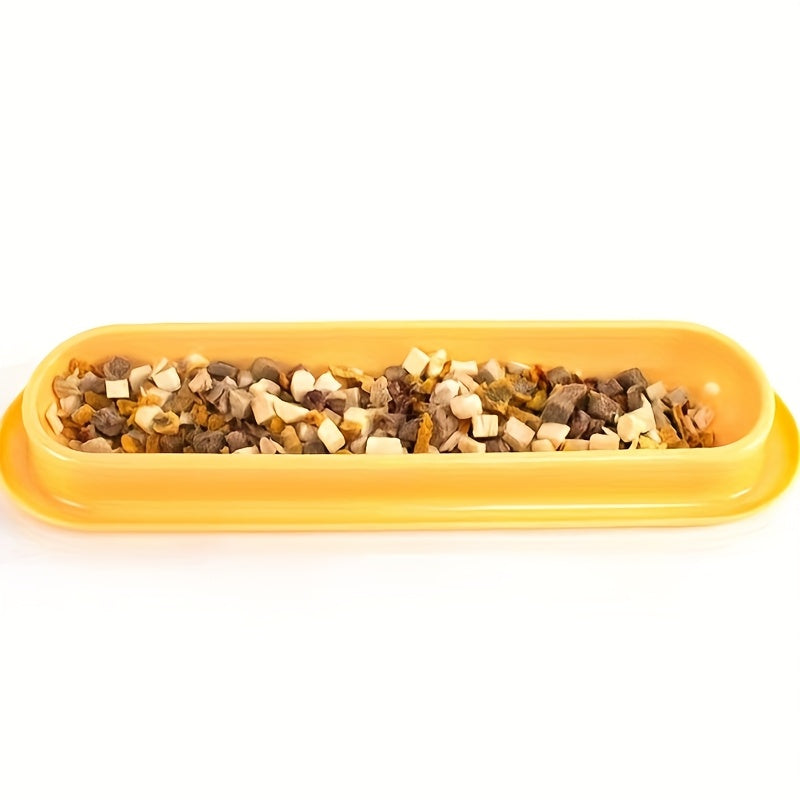 Extra Long Cat Bowl 2 Pack Anti-Slip Multi-Section Feeding Dish for Wet Food & Treats - Multi-Cat & Multi-Pet Families