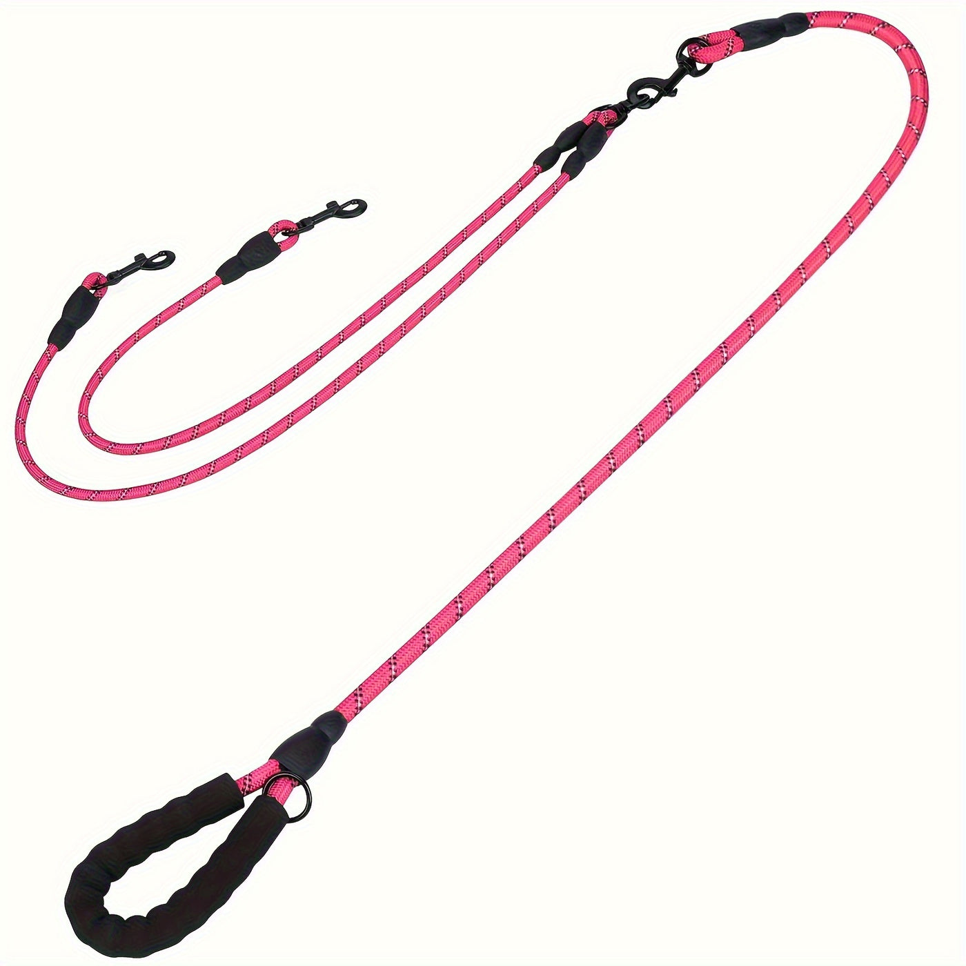 Dual Dog Leash 360° Tangle-Free with Shock Absorber & Reflective Nylon – 78-Inch Double Dog Walking Leash for Two Dogs, Ergonomic Foam Handle, 7 Colors, Small Medium Large Dogs