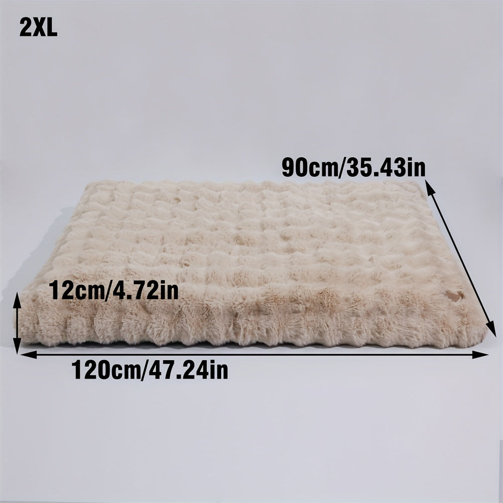 Orthopedic Dog Bed with Removable Cover – Thick Foam Base, Waffle Texture, Crate Mat for Dogs & Cats, Multiple Sizes Medium to 3XL, Grey & Khaki Beige
