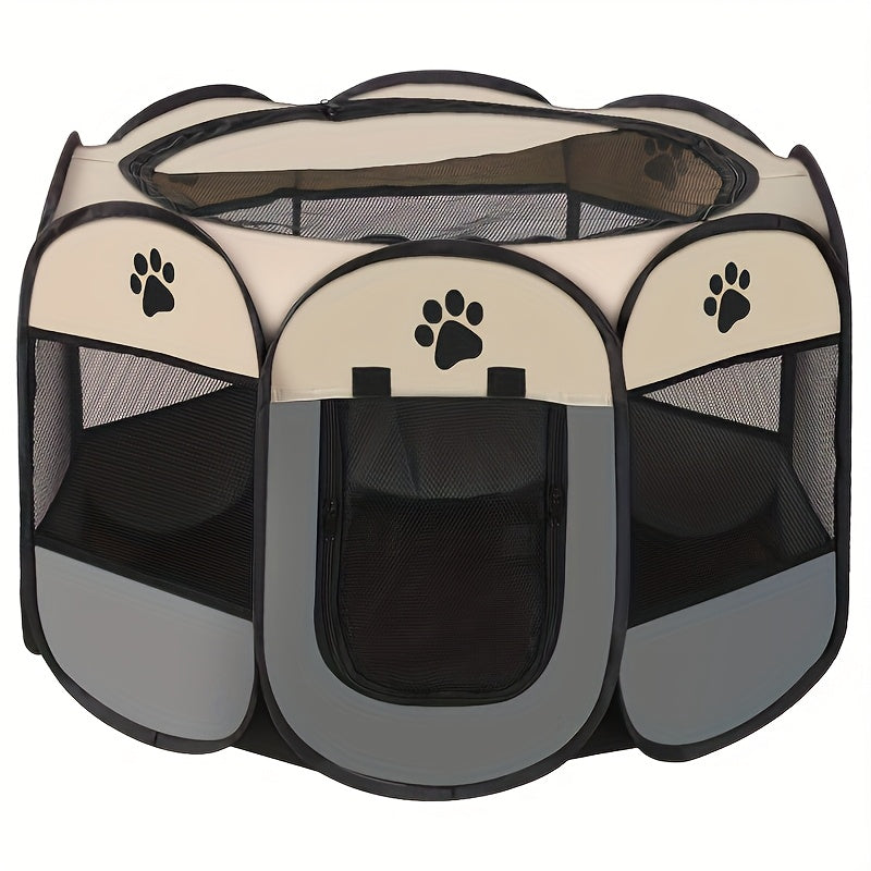 Foldable Octagonal Pet Enclosure Tent – Oxford Scratch-Resistant Dog & Cat Kennel, Playpen & Maternity Room for Indoor Use