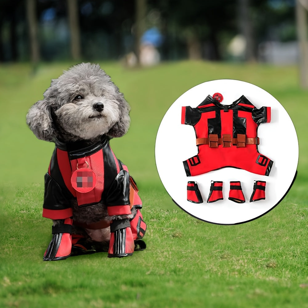 Dog Superhero Costume Full Set – Superdog Cape & Outfit for Small Medium Large Dogs, Christmas Halloween Pet Costume