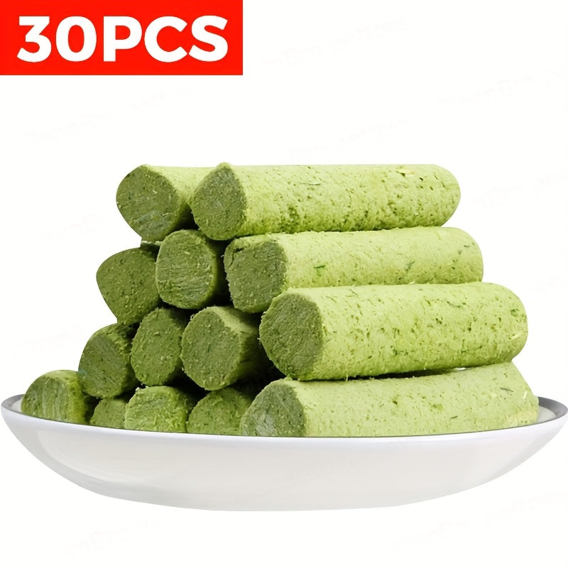 Cat Grass Freeze-Dried Teeth Cleaning Sticks – Hairball Relief Edible Chew Toy for Cats, Dental Care Cat Snack, 15pcs or 30pcs Cat Grass Sticks