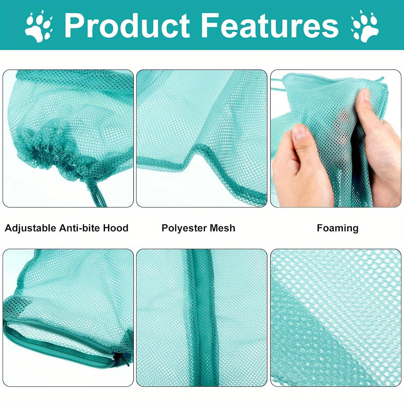 Cat Grooming Kit 5-Piece Set – Bathing Bag, Anti-Bite Muzzle, Nail Clippers, Tick Remover & Massage Brush, Complete Home Grooming Supplies for Safe Gentle Cat Care