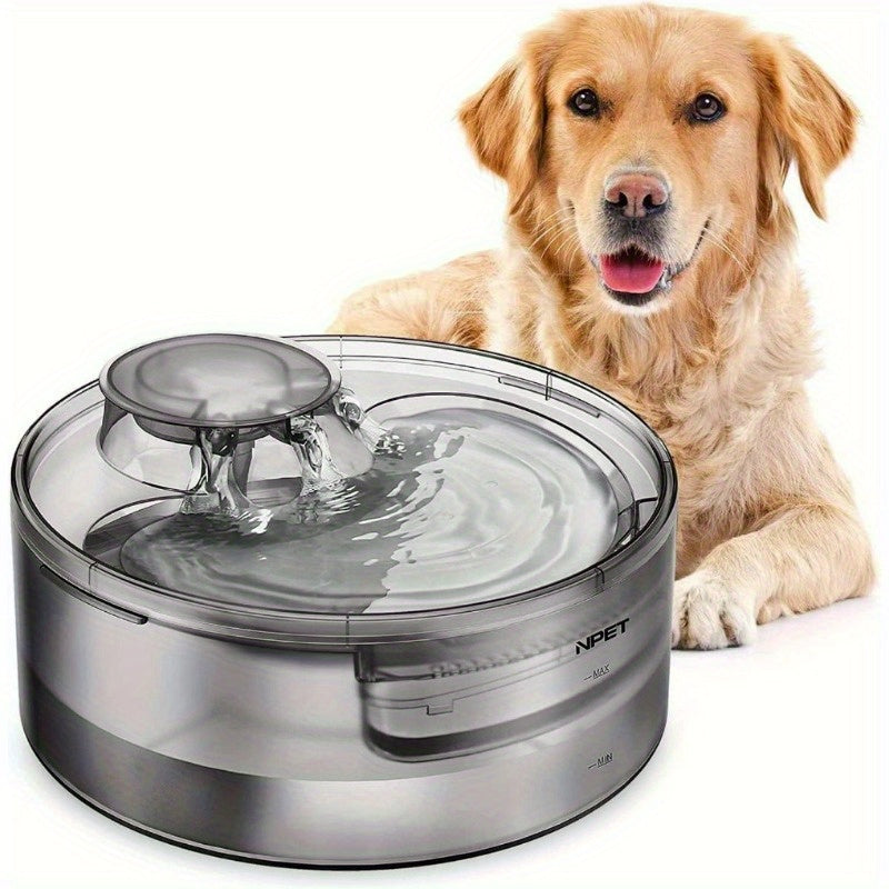 Large Dog Water Fountain 1.3-2 Gallon Triple Filtration Pet Drinking Fountain with Splatter Guard for Large Dogs & Multi-Pet Families