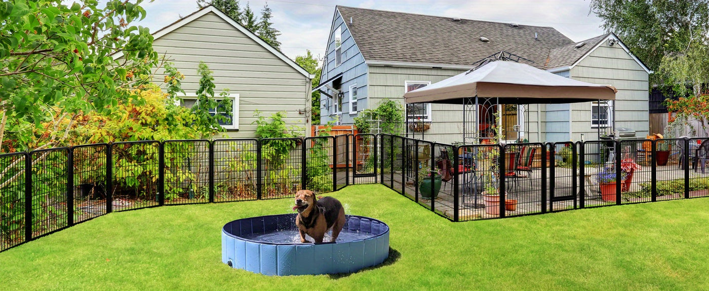 Dog Playpen 8 & 16 Panels Heavy Duty – Portable Indoor Outdoor Pet Exercise Pen for Large Medium Small Dogs, Puppy, Rabbit – Foldable Yard Camping Fence
