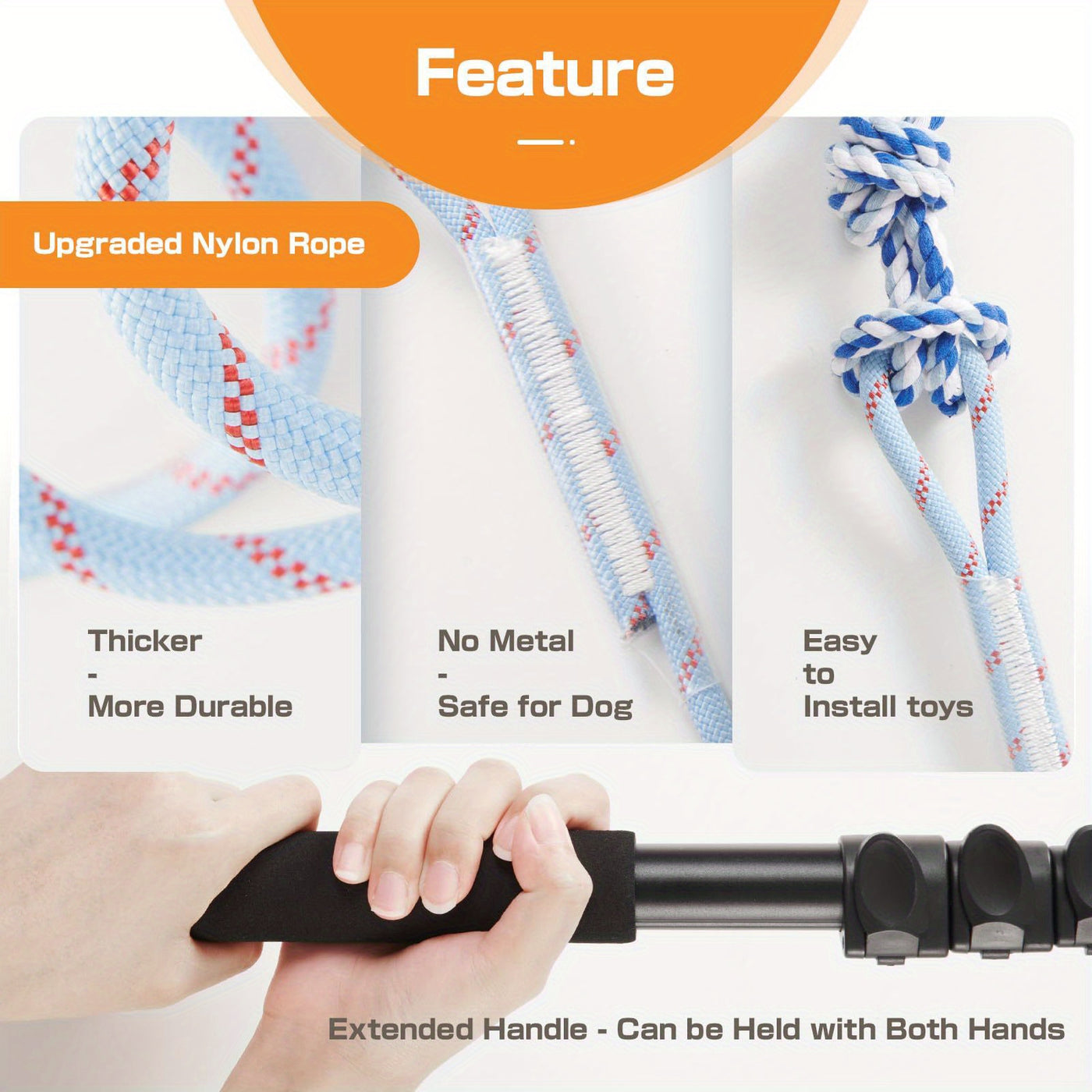 Dog Flirt Pole Telescopic Training Stick with Detachable Lure - Interactive Exercise Toy for Small Medium Large Dogs Agility Training