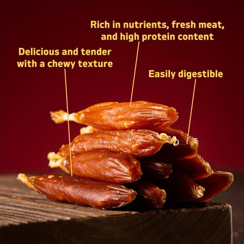 Duck Sausage Dog Treats High-Protein Low-Fat Long Lasting Easily Digestible Natural Dog Chews Training Reward for Small Medium Large Dogs 200g 600g