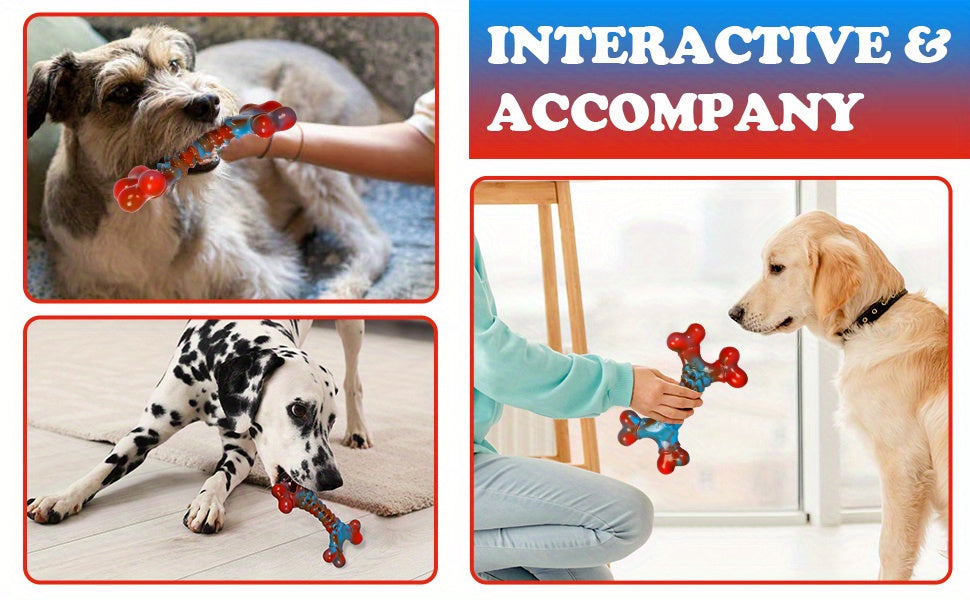 Indestructible Dog Chew Toy for Aggressive Chewers Large Breed – Durable Nylon Tough Dog Toys to Keep Dogs Busy, Teething & Heavy Chewer Safe, Red