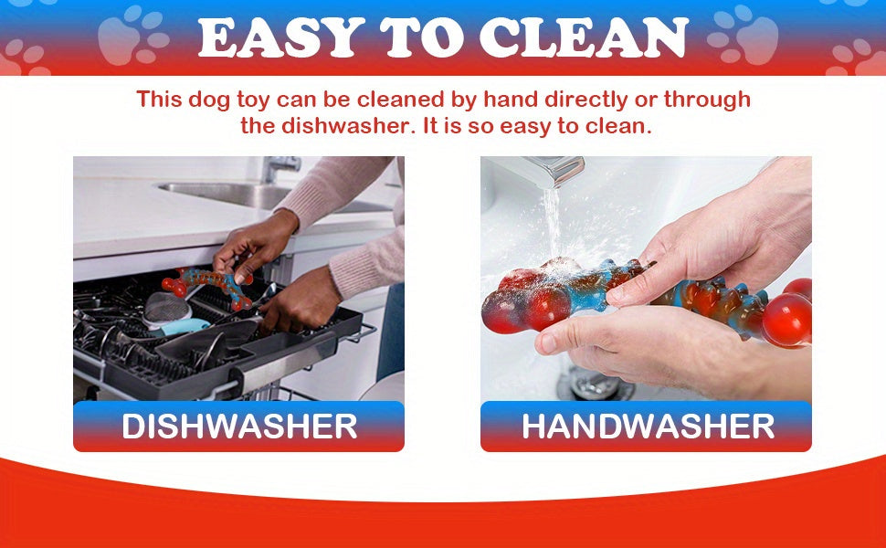 Indestructible Dog Chew Toy for Aggressive Chewers Large Breed – Durable Nylon Tough Dog Toys to Keep Dogs Busy, Teething & Heavy Chewer Safe, Red