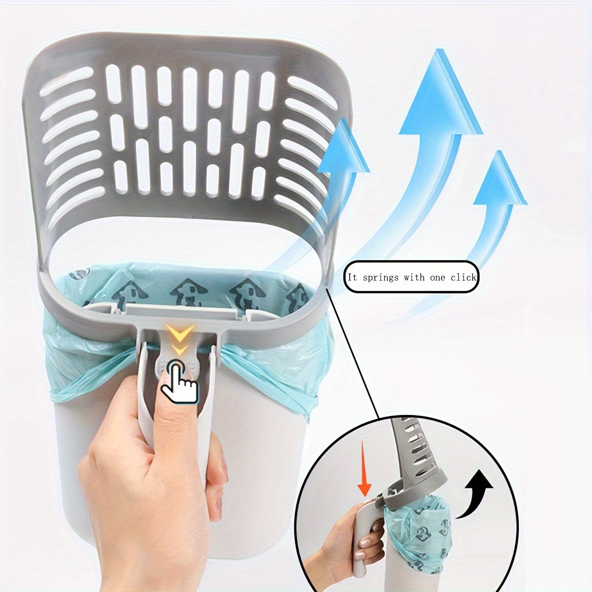 Cat Litter Scoop with Removable Waste Bag Holder – Durable Plastic Litter Box Shovel for Easy Cleaning, Fits All Cat Breeds