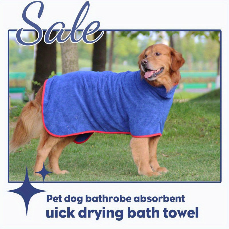 Quick-Dry Dog Towel Pet Bathrobe – Thickened Absorbent Microfiber Bath Towel for Dogs, Sizes XS–2XL, Gray Blue Green, Fits All Breeds for Bathing Swimming & Outdoor Use