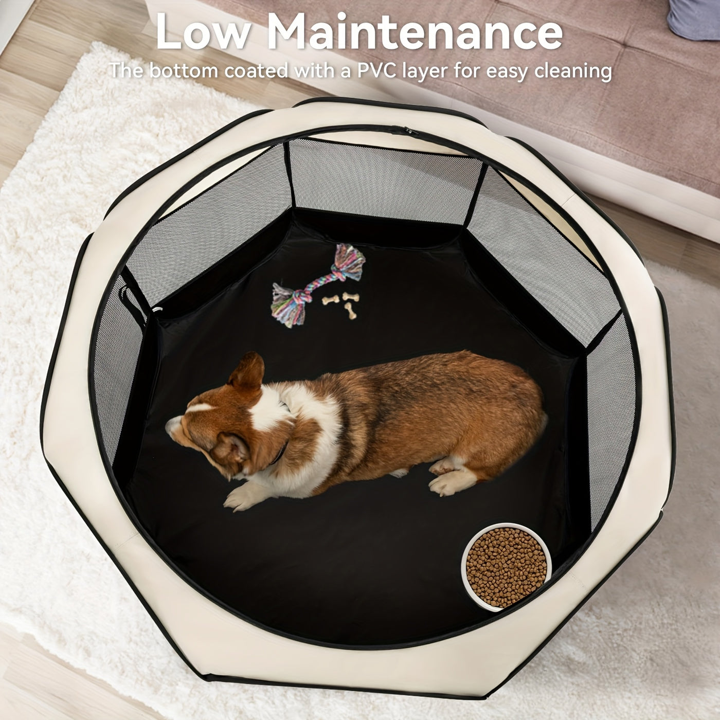 Foldable Octagonal Pet Enclosure Tent – Oxford Scratch-Resistant Dog & Cat Kennel, Playpen & Maternity Room for Indoor Use