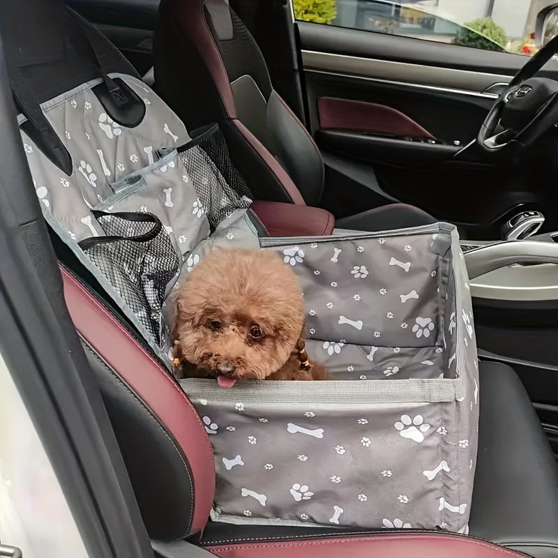 Dog Car Seat Mat for Front Passenger Seat – Dirt-Resistant Scratch-Proof Polyester Pet Travel Mat, Washable Car Seat Cover Protector for Dogs in Cars, SUVs & Trucks