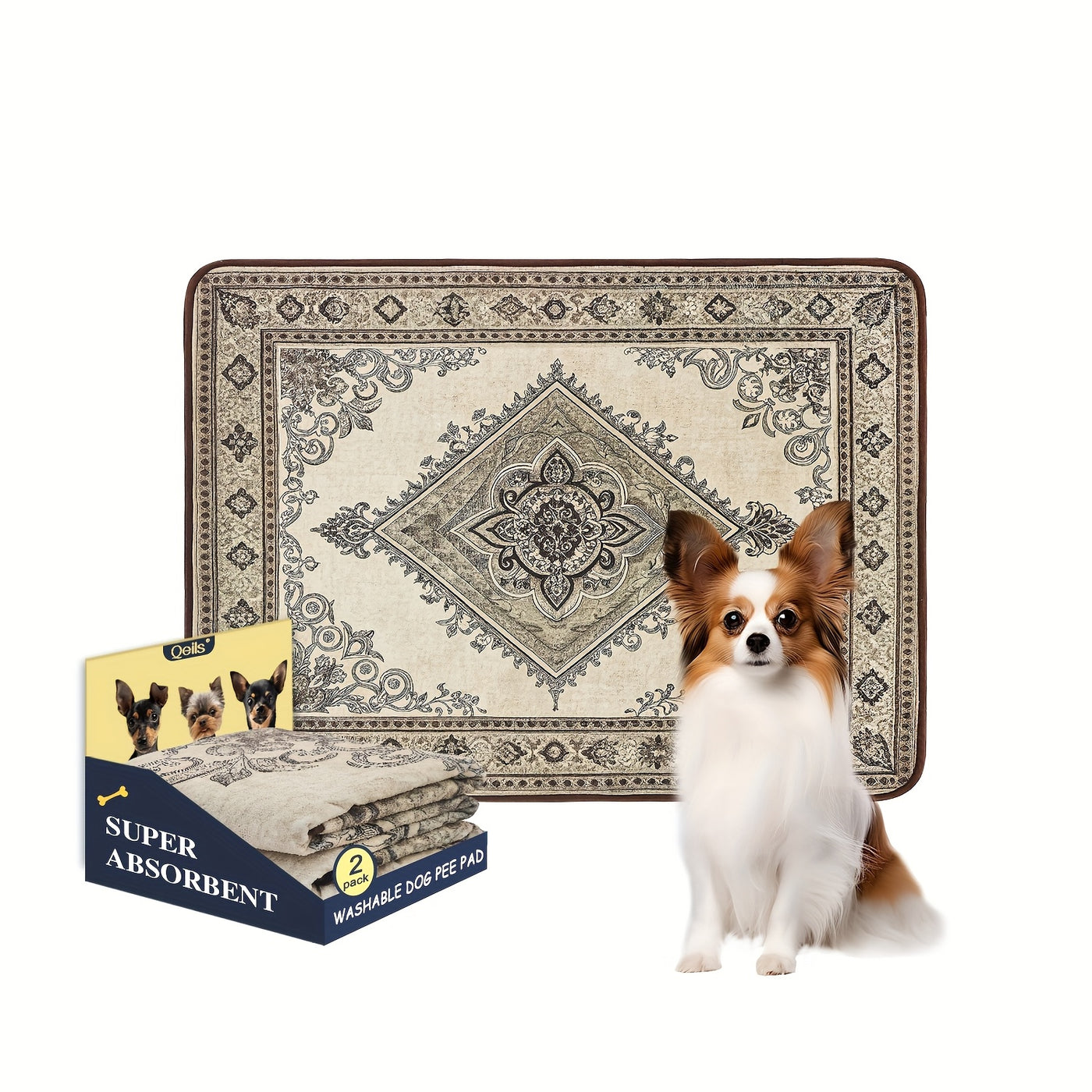 Washable Reusable Dog Pee Pads - Super Absorbent Leakproof Non-Slip Puppy Training Pads for Floor Crate Couch, Multiple Sizes & Patterns, Machine Washable Pet Potty Pads