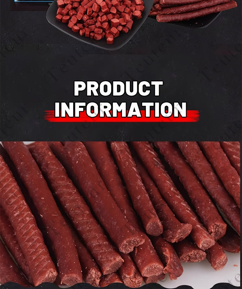 Beef Stick Dog Treats – Wind-Dried Beef, Beef Tendon Sticks & Beef Blocks, High Protein Grain-Free Long-Lasting Chews for Puppies & Adult Dogs, All Breeds, 5oz