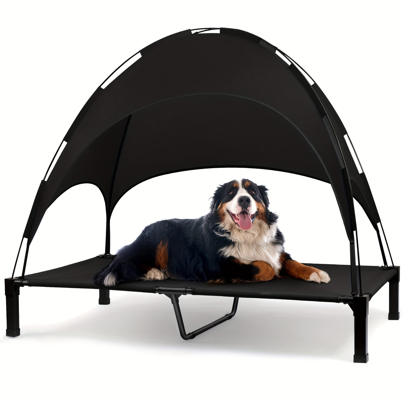 Elevated Dog Bed with Canopy – Outdoor Raised Pet Cot with Removable Shade Tent, Portable Cooling Bed for Dogs and Cats, 3 Sizes, 4 Colors