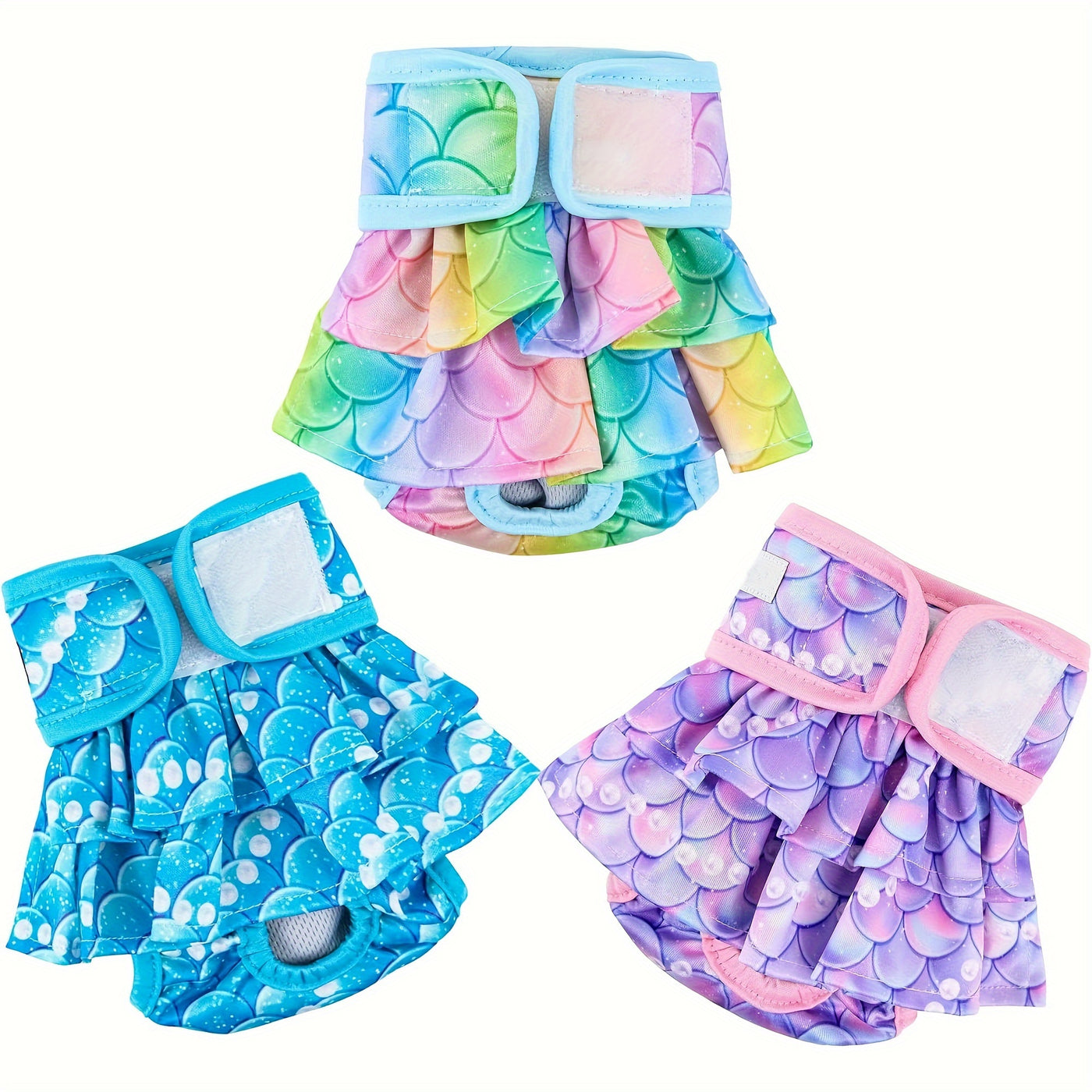 Female Dog Diapers 3 Pack Reusable Washable Dog Panties Diaper Skirt for Dogs in Heat Period Incontinence Excitable Urination