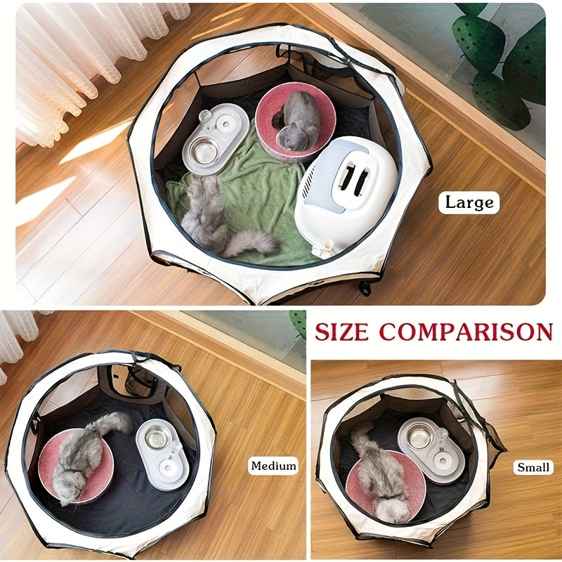 Foldable Octagonal Pet Enclosure Tent – Oxford Scratch-Resistant Dog & Cat Kennel, Playpen & Maternity Room for Indoor Use