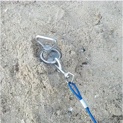 304 Stainless Steel Dog Tie-Out Stake with 360° Swivel – Heavy Duty Ground Anchor for Dogs Up to 200 lbs, Anti-Rust Spiral Stake for Camping, Beach & Yard