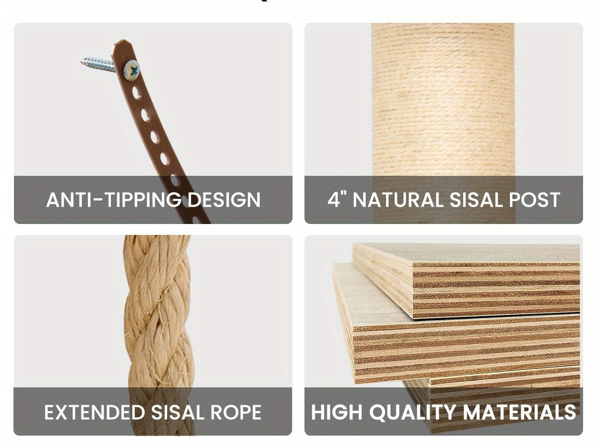 59-Inch Large Cat Tree Tower for Indoor Cats - Multi-Level Plush Perches, Sisal Scratching Posts & Hanging Ball Toy, Tall Cat Tower for Bedroom Living Room