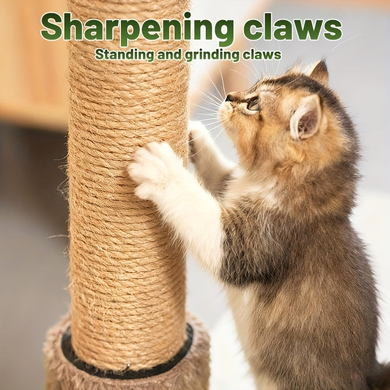 Cat Scratching Post 36.3in Tall Palm Tree Design - Natural Sisal Rope, Stable Weighted Base, Hanging Balls & 3D Leaf Top, Space-Saving Cat Scratcher for Indoor Cats Kittens Apartments