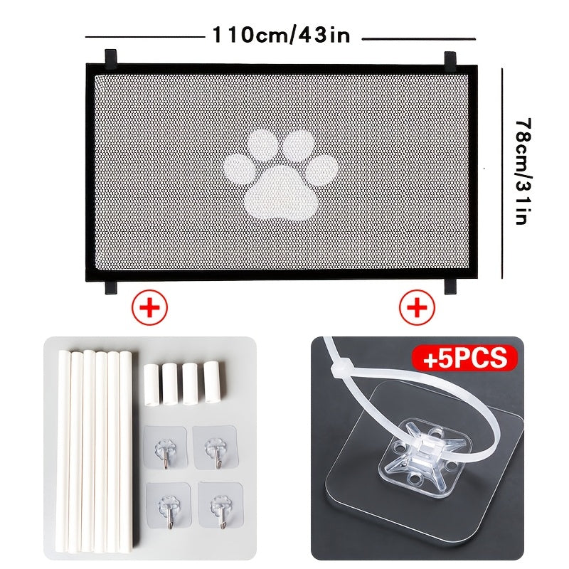 Portable Folding Pet Gate & Dog Isolation Fence – Foldable Mesh Safety Net for Indoor Dog & Cat Separation