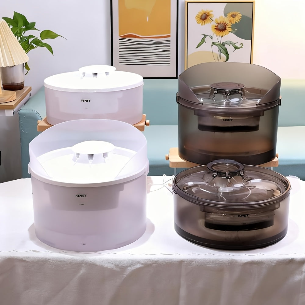 Automatic Pet Water Fountain 1.3-2 Gallon USB Low Voltage with Splatter Guard & Cleaning Kit - Dog Cat Multi-Pet Drinking Dispenser