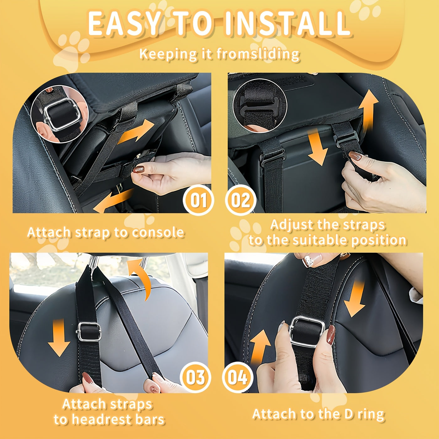 Center Console Dog Car Seat Booster – Portable Cozy Pet Car Seat for Small Dogs & Cats with Breathable Mesh Safety Harness Soft Padding, Universal Armrest Fit