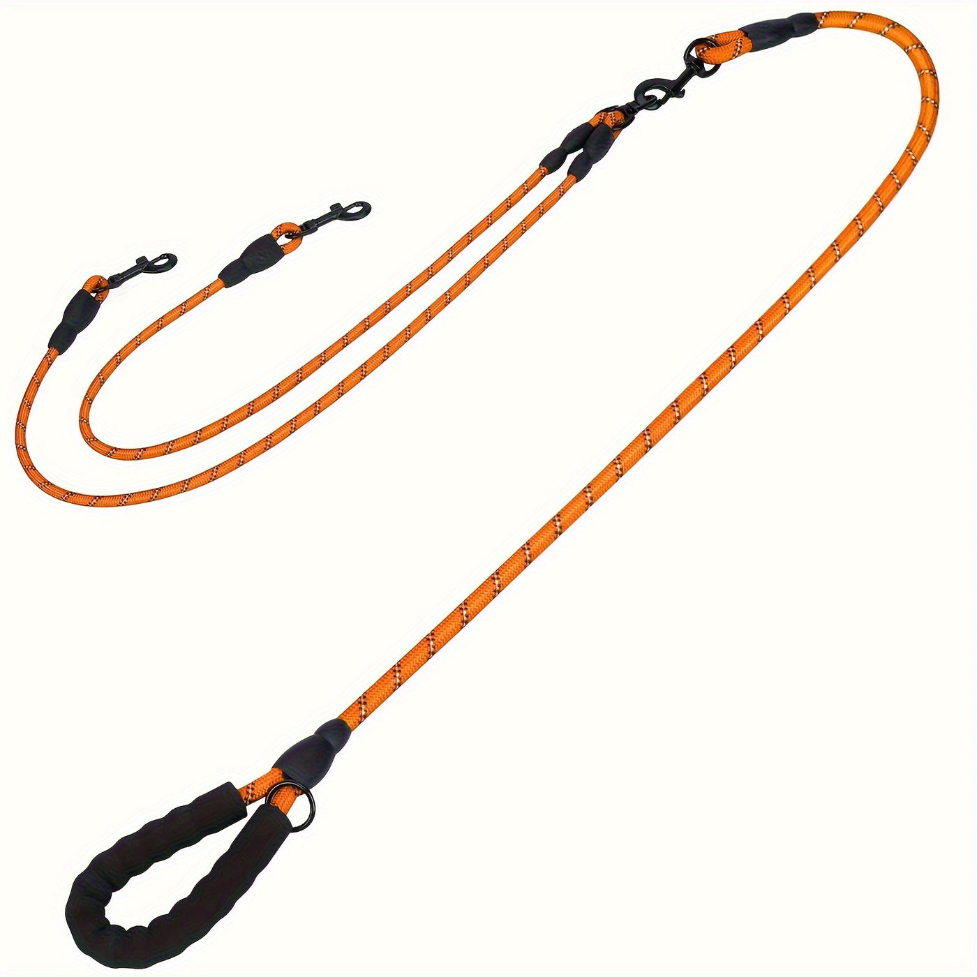 Dual Dog Leash 360° Tangle-Free with Shock Absorber & Reflective Nylon – 78-Inch Double Dog Walking Leash for Two Dogs, Ergonomic Foam Handle, 7 Colors, Small Medium Large Dogs