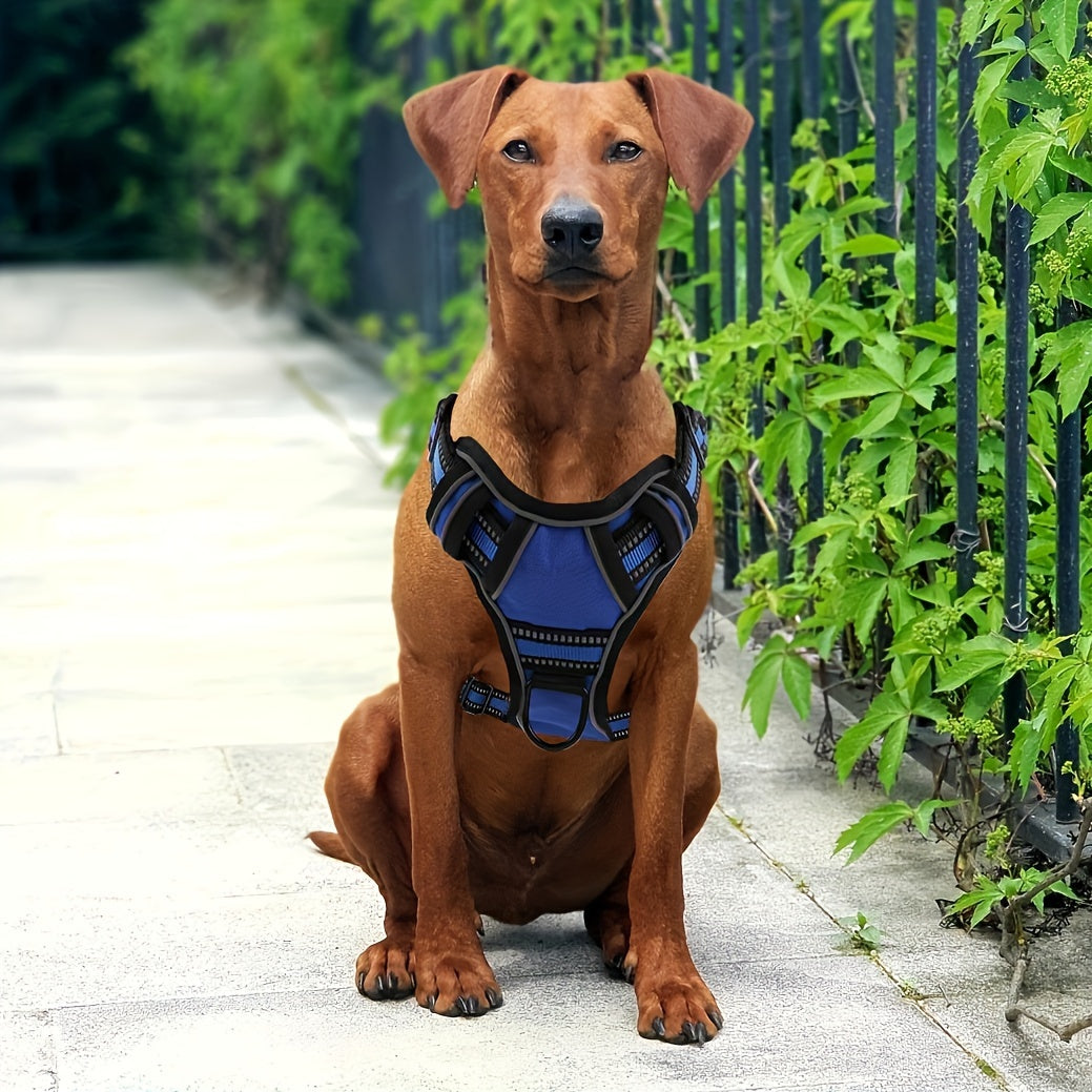 No-Pull Dog Harness Reflective Oxford Vest with 2 Leash Clips & Easy Control Handle – Adjustable No-Choke Pet Harness for Small, Medium & Large Dogs, XS-XL