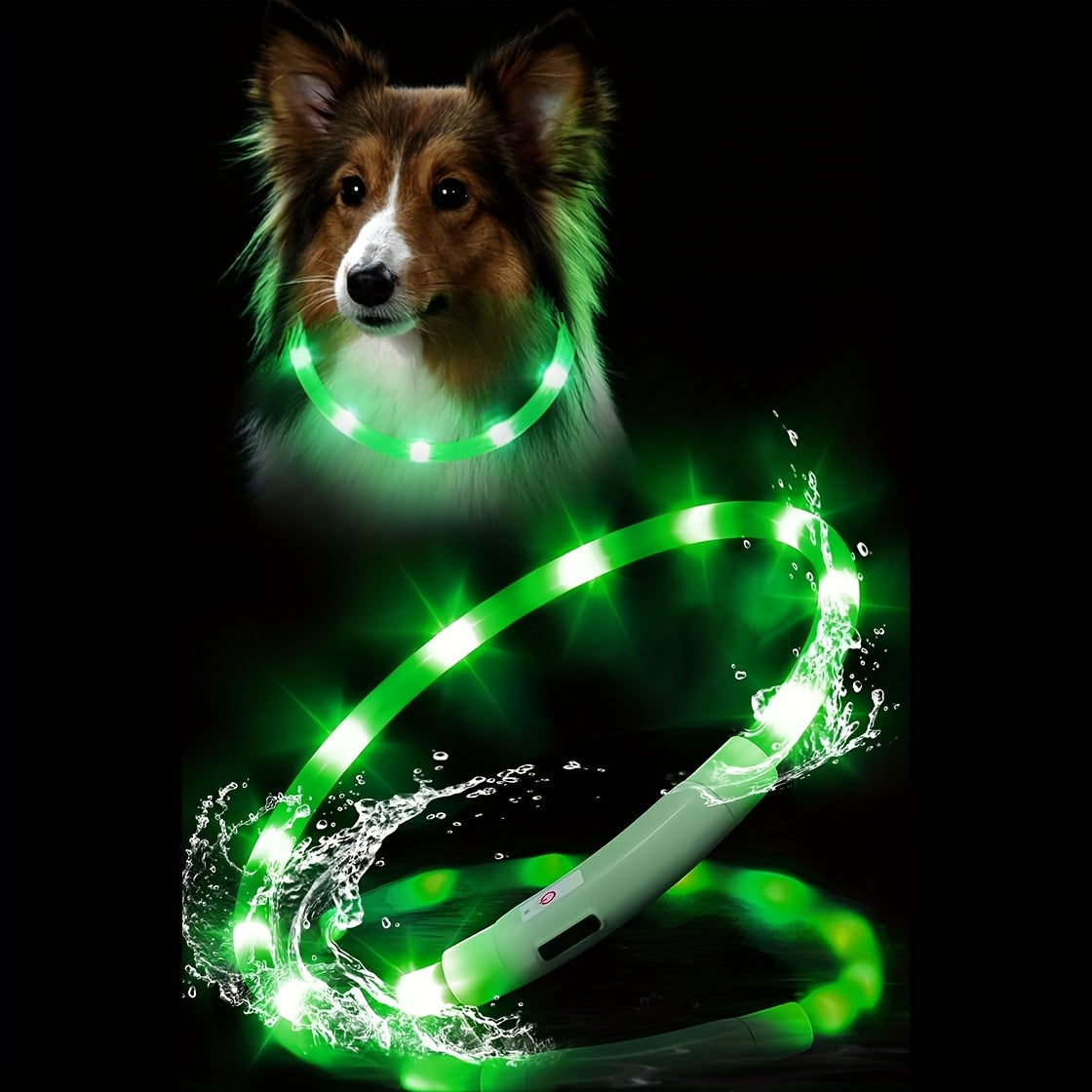 LED Dog Collar USB Rechargeable Light Up Safety Collar with 3 Modes 360° Glow - Adjustable TPU Night Walking Collar for Small Medium Large Dogs, Multi-Color Options