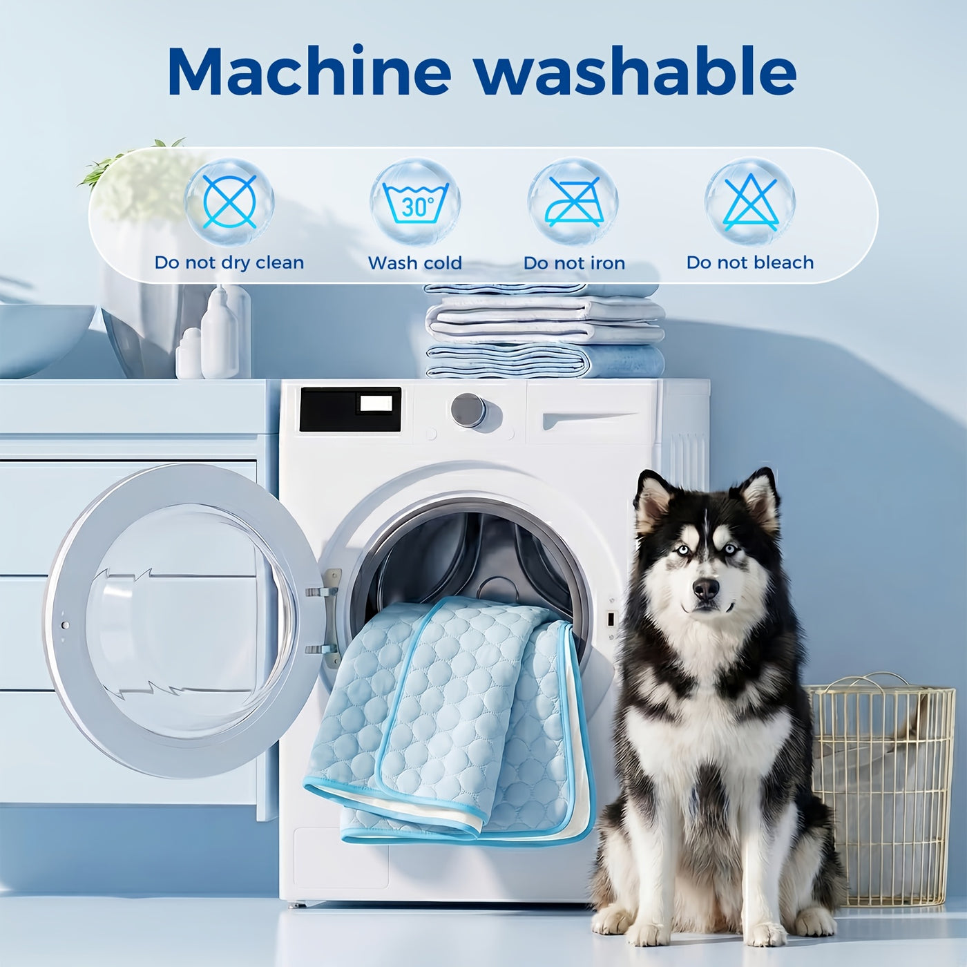 Cooling Mat for Dogs & Cats XXL 79x67 Inch - Ice Silk Summer Pet Cooling Pad Machine Washable, Snowflake Design Crate Liner for Kennels Beds Floors, Self-Cooling Blanket for Small Medium Large Dogs