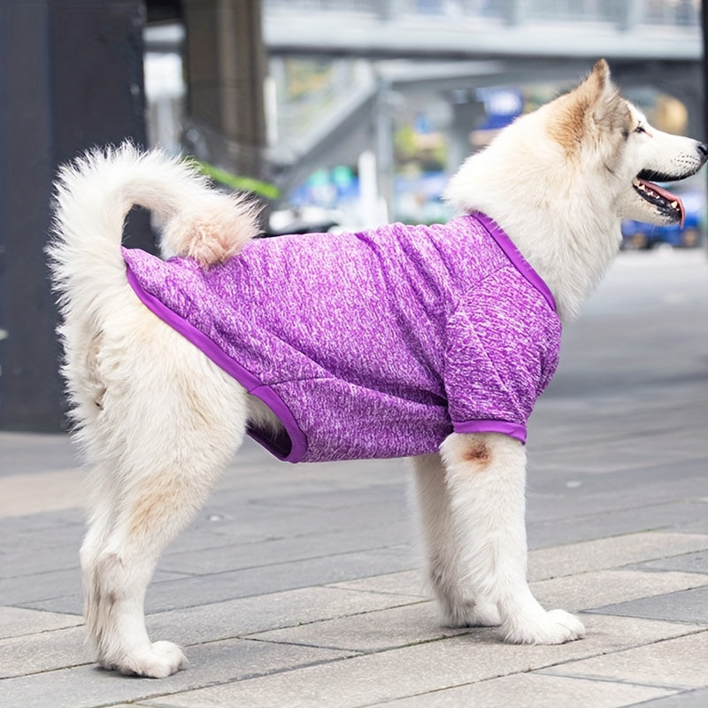 Dog Sweater for Medium to Large Dogs Warm Knit Pullover Pet Clothes – Soft Cozy Dog Jumper in Rose Red Silvery Grey Dark Violet Sizes 3XL to 7XL