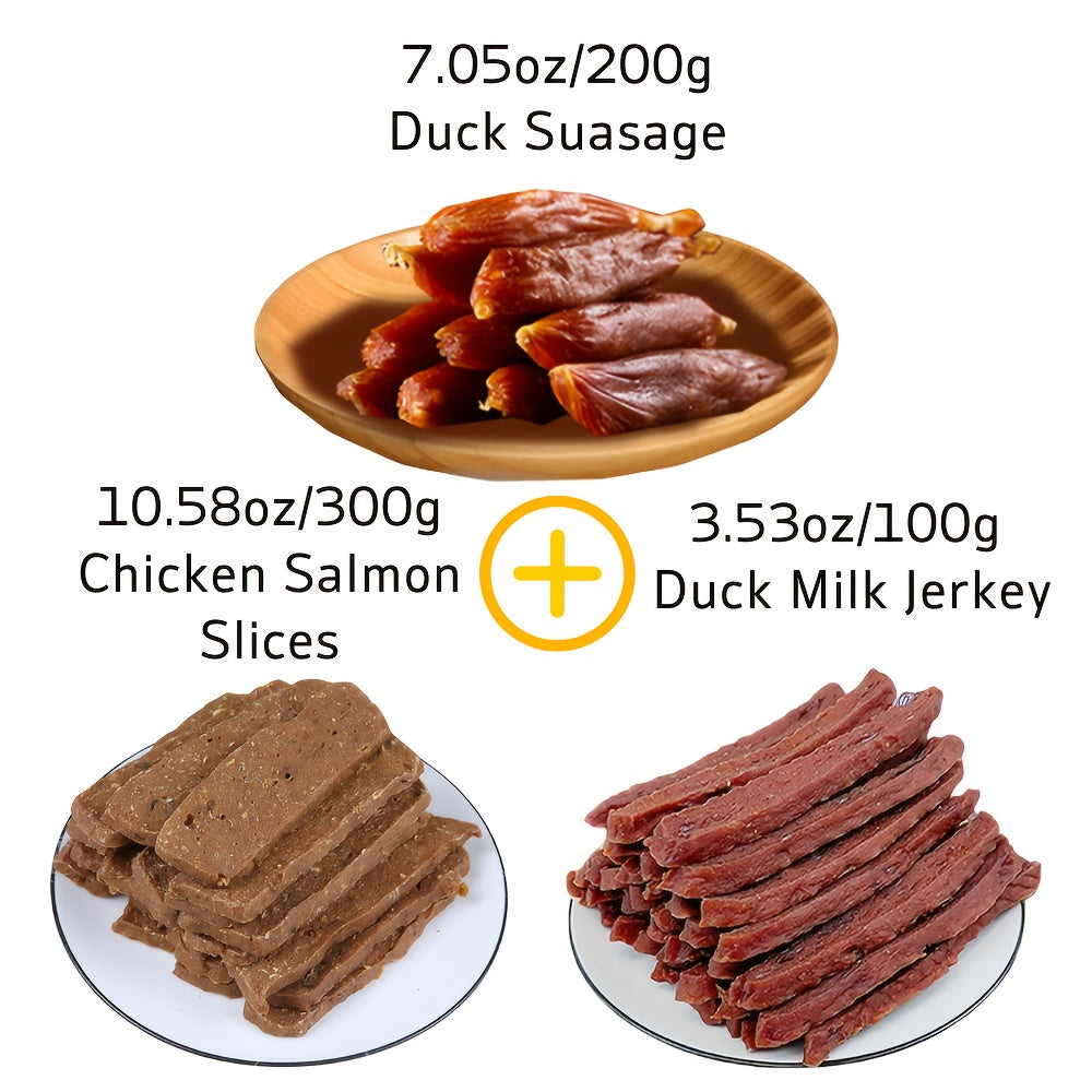 Duck Sausage Dog Treats High-Protein Low-Fat Long Lasting Easily Digestible Natural Dog Chews Training Reward for Small Medium Large Dogs 200g 600g