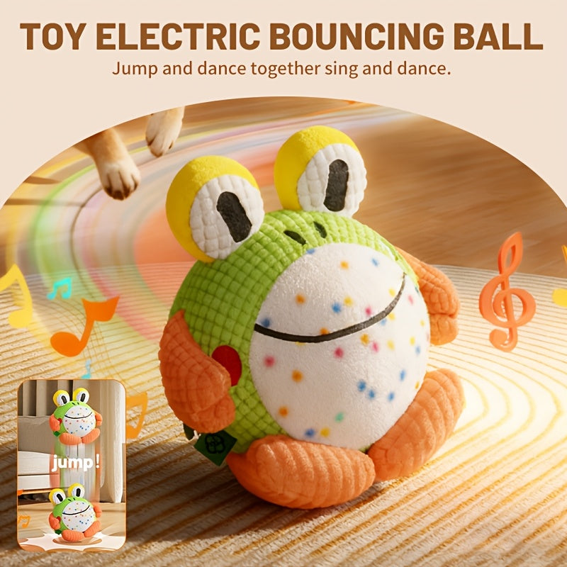 Automatic Self-Rolling Dog Ball – Motion-Activated Electric Jumping Toy with Music & Squeaker, USB Rechargeable Chew-Proof Exercise Ball for Small Medium Large Dogs