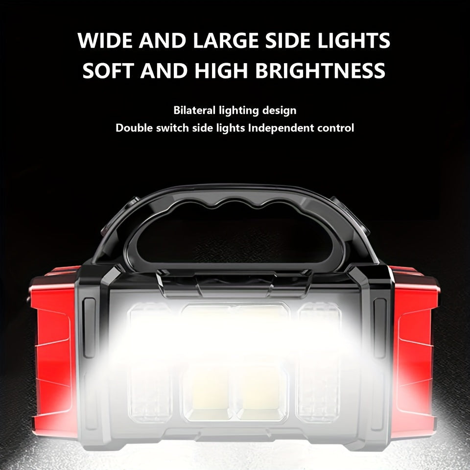 Solar & USB Rechargeable LED Lantern Flashlight – 1800mAh COB Work Light, 4 Modes, Emergency Power Bank, IPX4 Waterproof, Portable Camping Lantern, 1 or 2 Pack