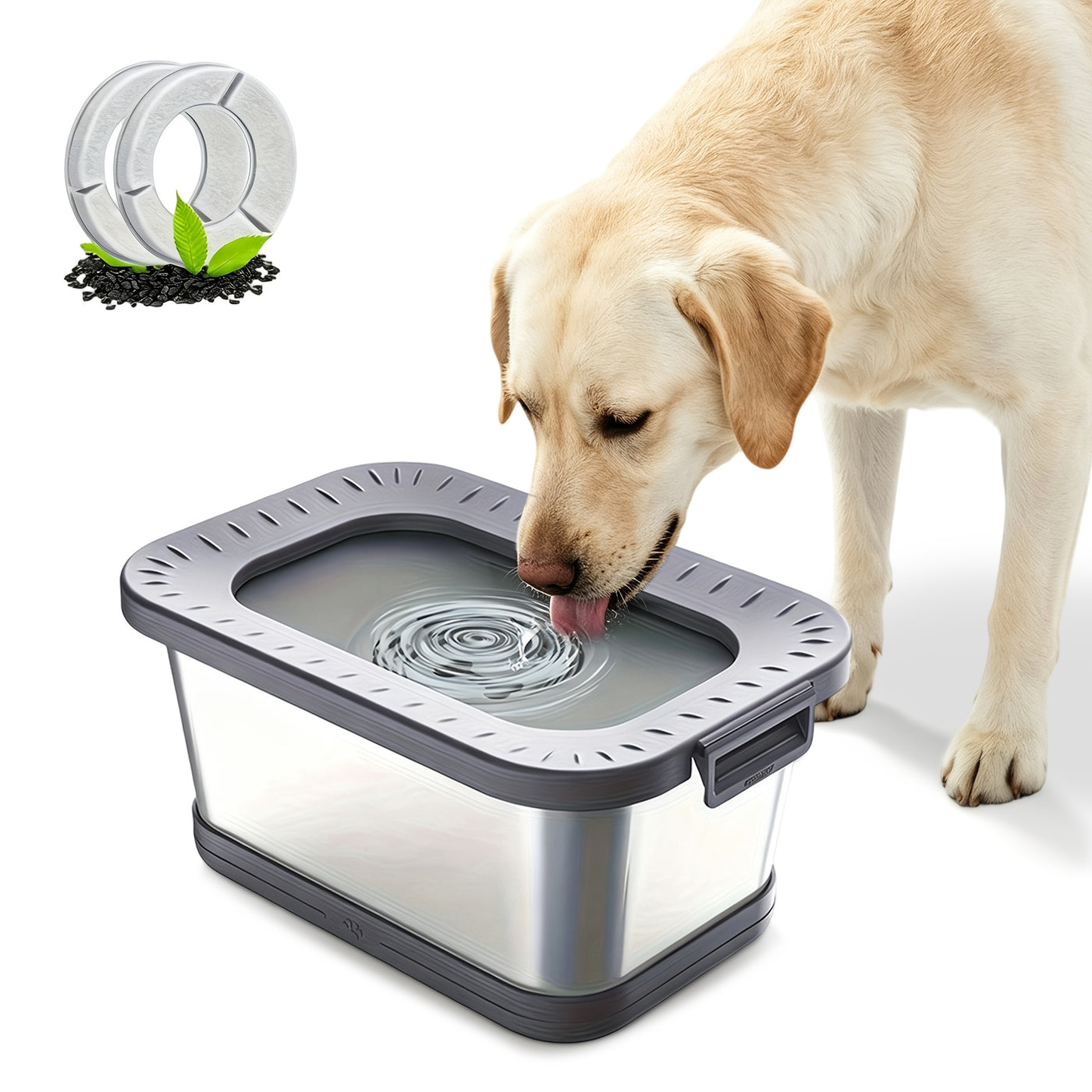 Stainless Steel Dog Water Bowl 7L Large Capacity Anti-Spill Slow Feeder - No Splash Heavy Duty Pet Bowl Indoor Outdoor