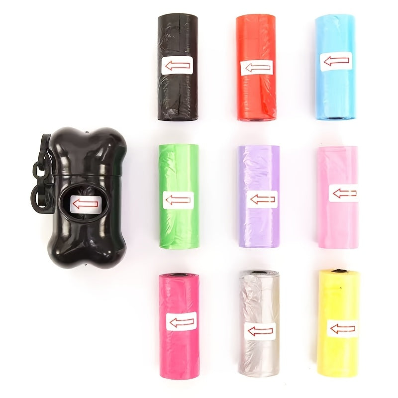 Dog Poop Bag Dispenser DIY Beaded Keychain D-Hook with Bone-Shaped Waste Bags for Outdoor Dog Walking