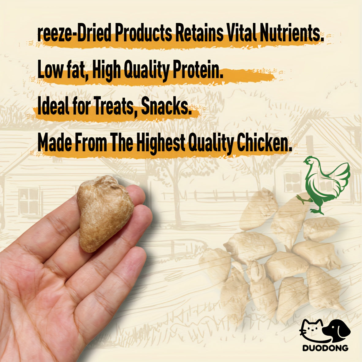 Freeze Dried Chicken Hearts for Dogs & Cats – Single Ingredient High-Protein Grain-Free Gluten-Free Pet Treat, Natural Training Reward & Food Topper, 3.5oz or 10.5oz