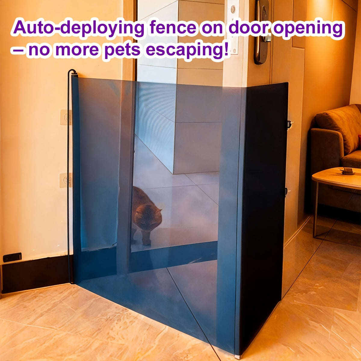 Scalable Mesh Pet Gate No Drill Required – Adjustable Safety Fence for Stairs, Doors & Rooms, Dog & Cat Baby Gate, Easy Install Pressure Mount Pet Barrier
