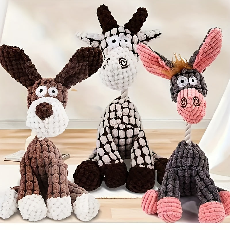 6-Piece Squeaky Plush Dog Toy Set – Cute Animal Shape Chew Toys for Small & Medium Dogs, Interactive Teething & Teeth Cleaning Toys, Anxiety Relief Pet Toy Bundle