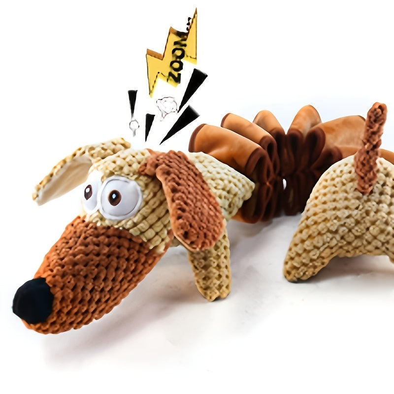 Large Squeaky Dog Pull Toy with Crinkle Filling – Stretchable 15-20 Inch Tug & Bite Toy for Small Medium Large Dogs, No Battery, Indoor Outdoor