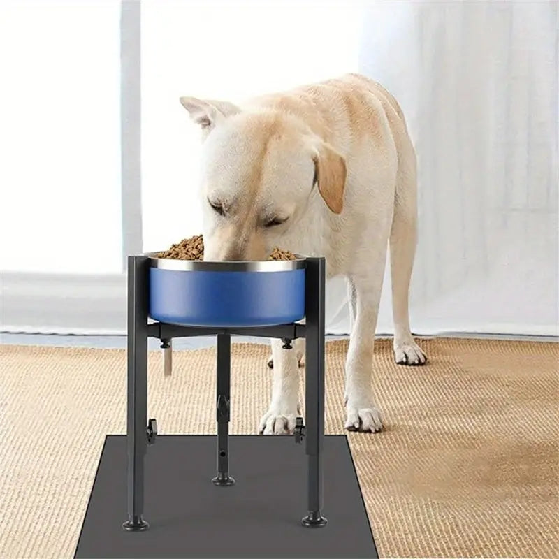 Adjustable Elevated Dog Bowl Stand Metal - Height & Width Adjustable Raised Feeder for Medium Large Dogs Anti-Slip Silent Design