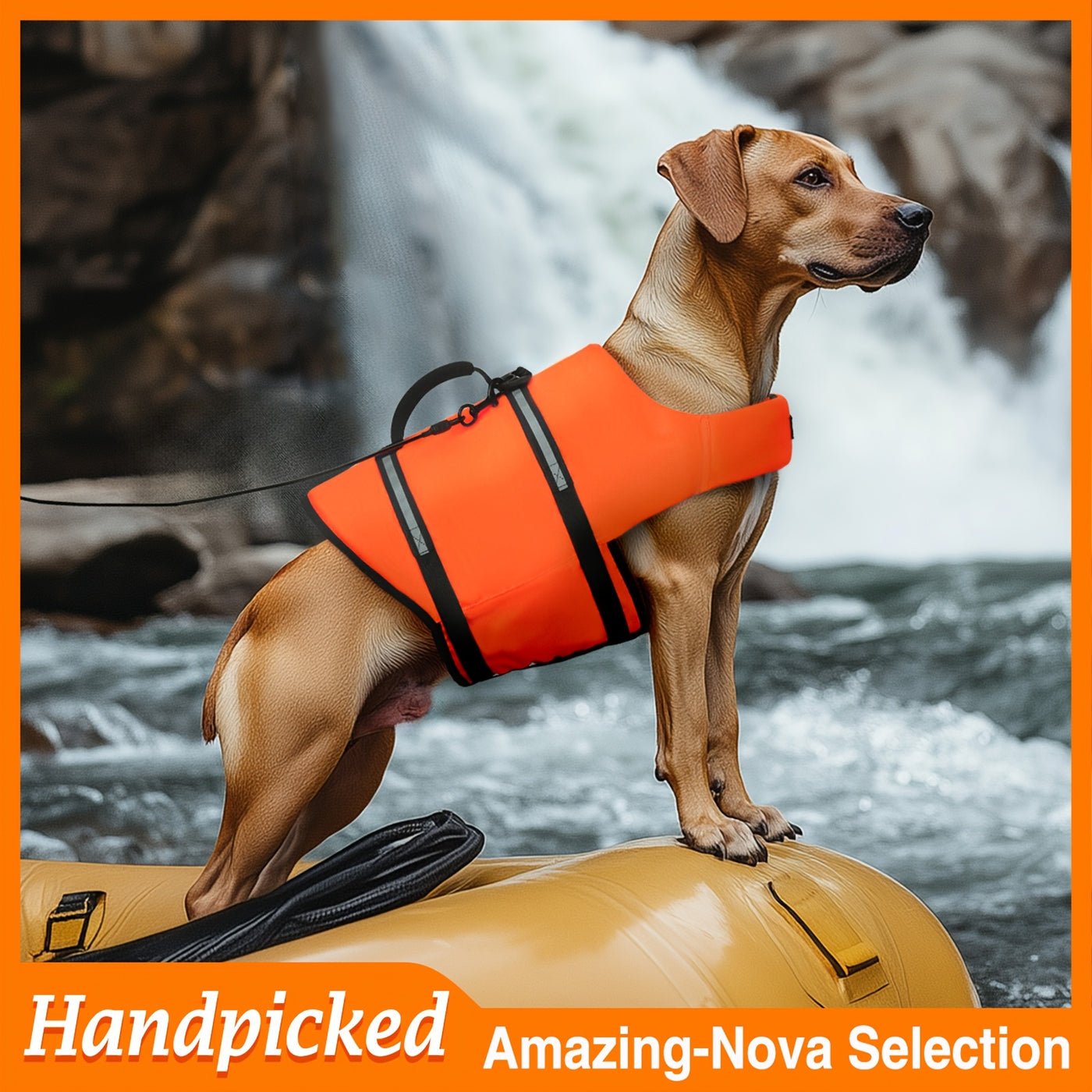 Dog Life Jacket for Swimming – Ripstop Buoyancy Vest with Handle, Hook & Loop Closure, Flotation Safety Coat for Small Medium Large Dogs, Pool Lake & Beach Use