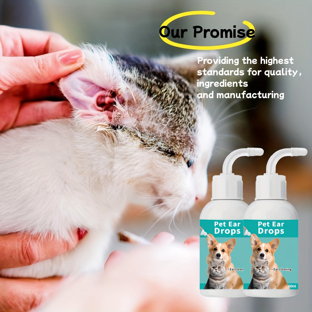 Dog & Cat Ear Cleansing Drops – Gentle Non-Irritating Formula for Ear Infections, Earwax Removal & Odor Control, 4oz Pet Ear Care Solution, 1/2/4 Pack