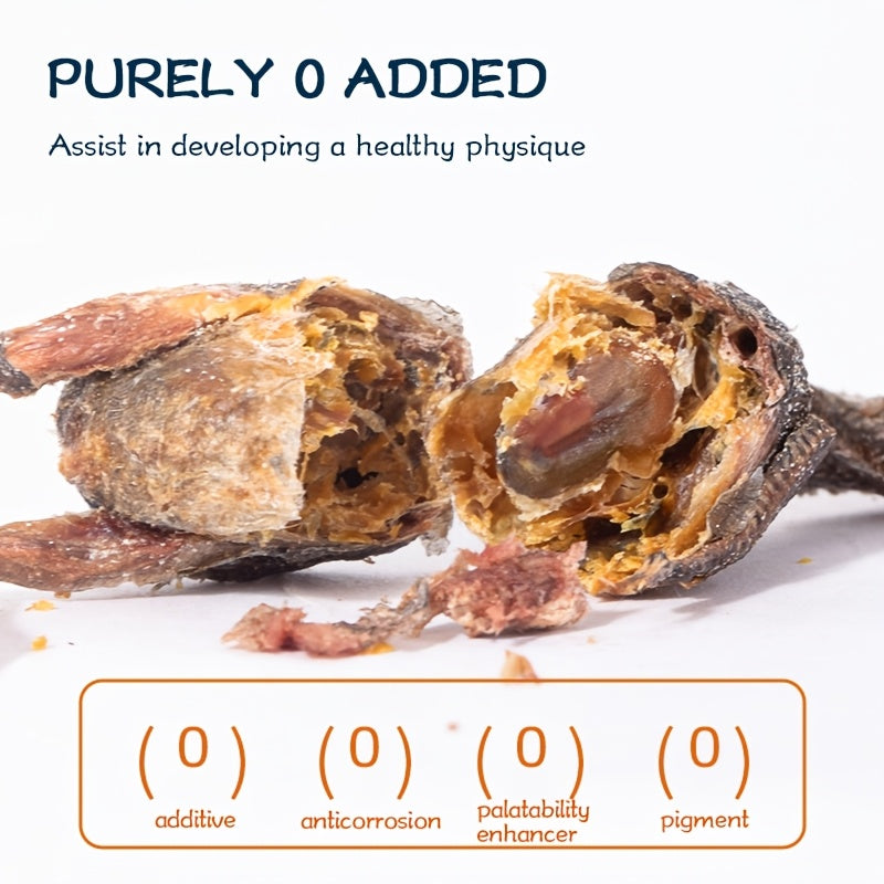 Freeze Dried Whole Quail Cat Treats Single Ingredient High-Protein Crunchy Raw Style Snack for Cats Dogs Kittens Training Reward Daily Feeding